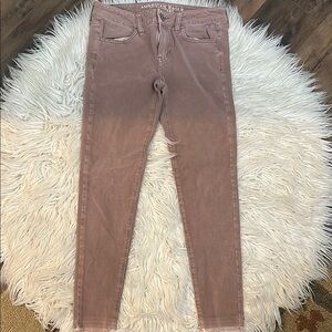 Size 4 American Eagle Outfitters super stretch Dusty  Pink jeggings